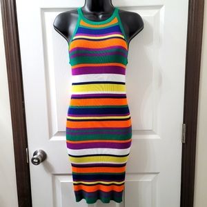 Colorful tight knit dress